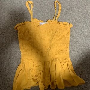 Shirred Peplum Tank Top Blouse